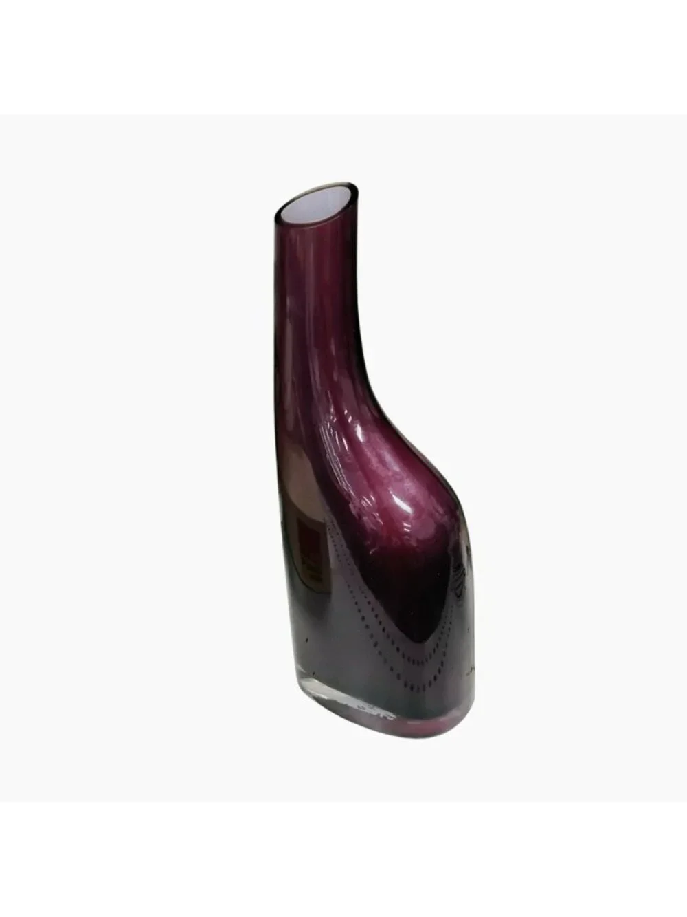 Vintage IKEA Okkso Vase, Hand-Blown Purple Cased Glass Scandinavian Design 11